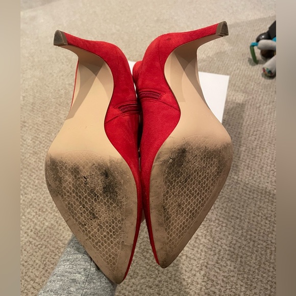 Leith Macee Holiday Red Suede Leather Boots Booties Heels Size 9 - Picture 5 of 12